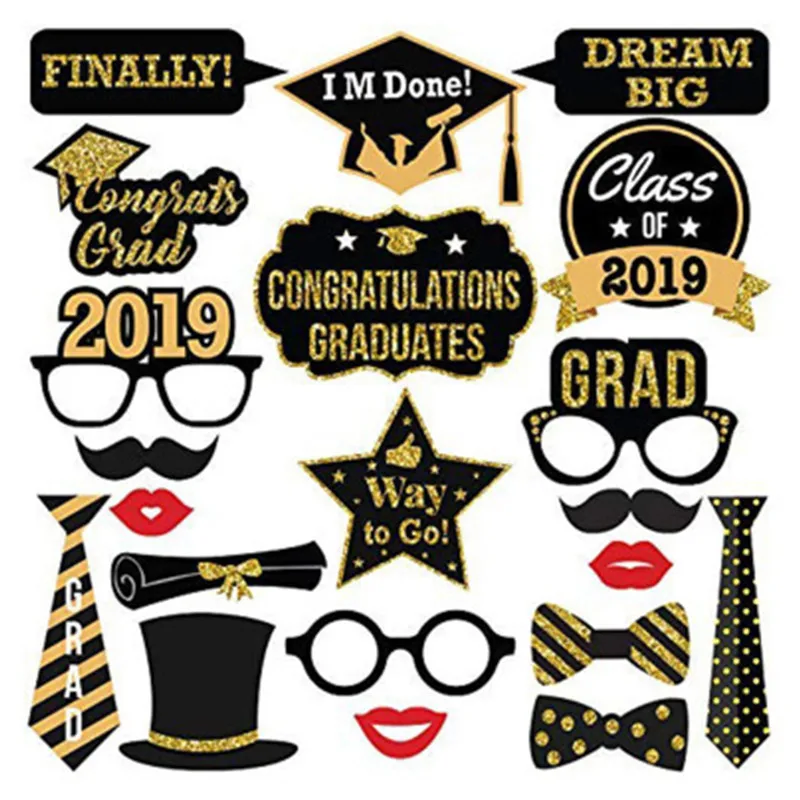 

2019 Graduation Ceremony Party Photo Props Paper Beard Paper Photo Frame Photo Props Graduation photo frame