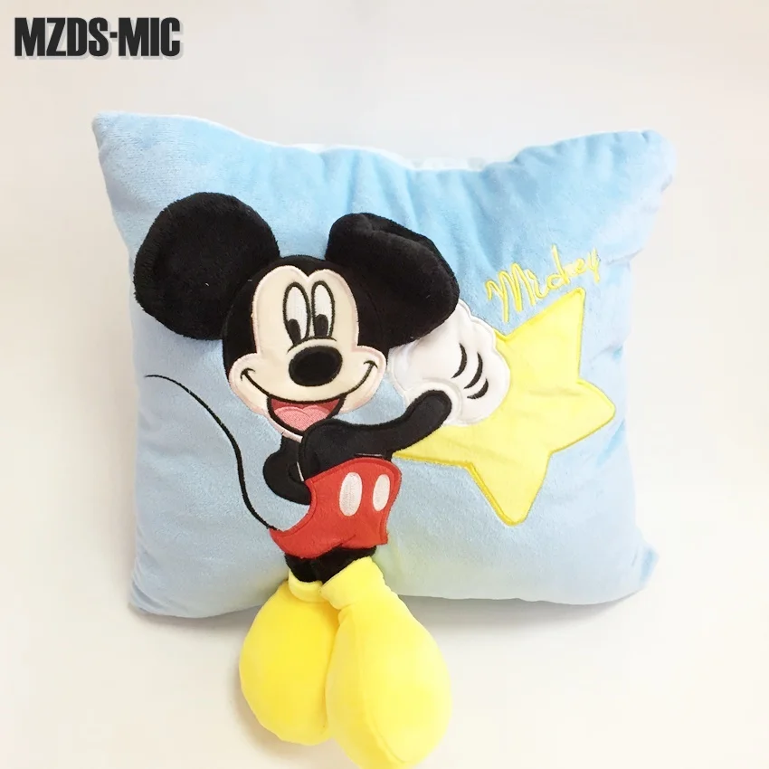

35cm 3D Mickey Mouse and Minnie Mouse Plush Toys Pillow Kawaii Mickey and Minnie Soft Cushion Children Birthday Gift