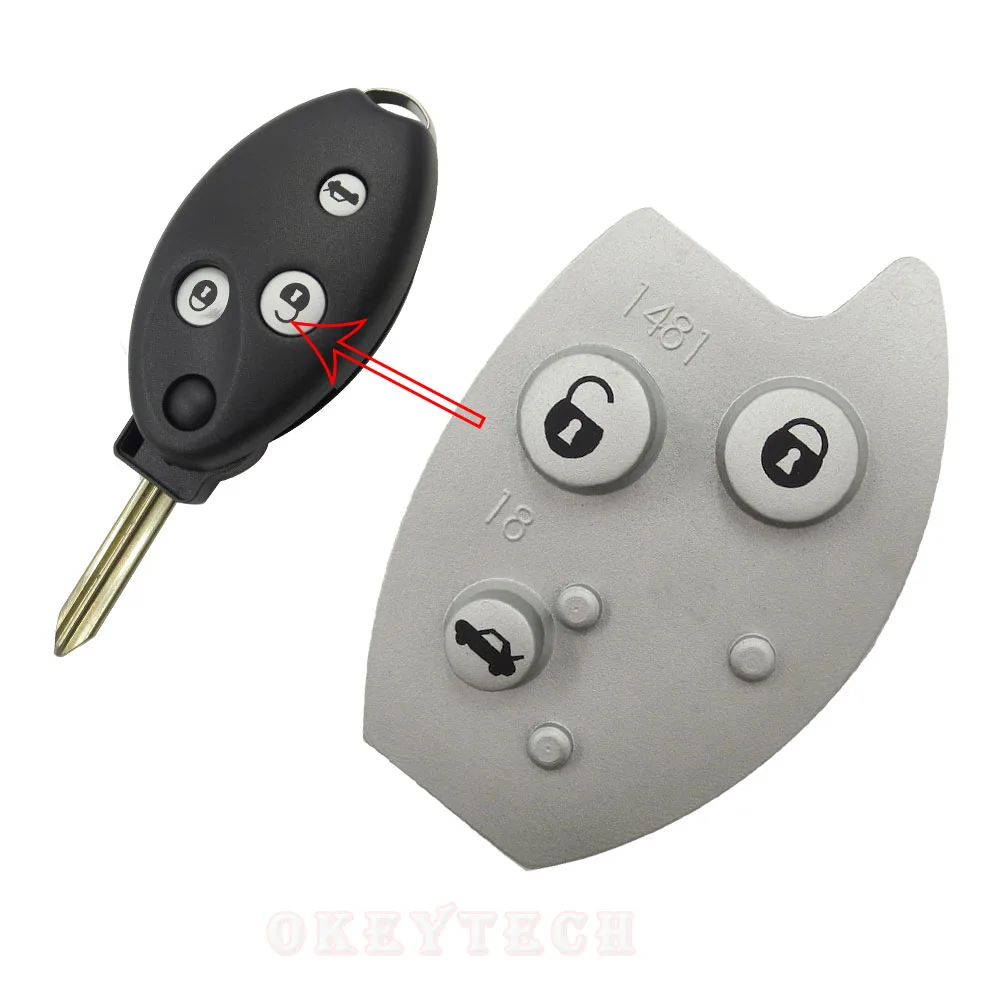OkeyTech Replacement 3 Buttons Remote Car Key Rubber Pad For Citroen Xsara Picasso Berlingo Good Quality Buttons Skin Cover Case