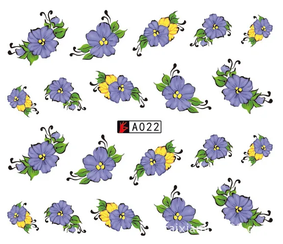 50 листов Сладкая ручная художественная наклейка Дизайн Вода Передача Смешанные Красочные Цветочные наклейки s Маникюр украшение красота Модный Инструмент