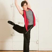 Ограниченное по времени новое балетное танцевальный костюм с пачкой джазовая одежда женский полосатый костюм жилет свитер Спортивная одежда для выступлений