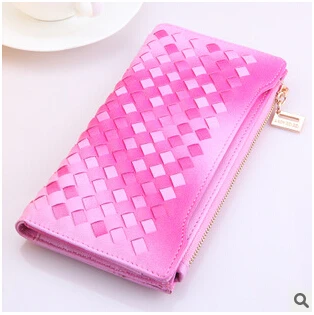 

Fashion gradual color knitting women wallet long zipper brand designer women purse card high quality lady purse card holder