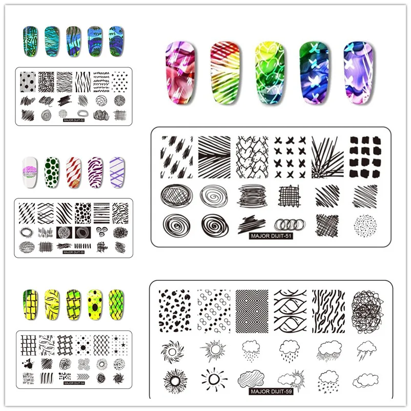 

Sun Stars Stamping Nail Nail Art Lovely Line Stamp Plate Stamping Image Plate Wave Stripe Nail Stamping Plate