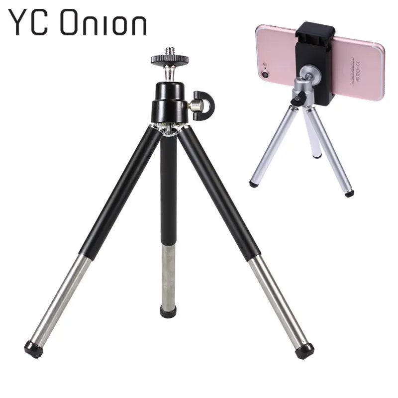 

Mini Tripod Table Top Bracket for Phone Lightweight Aluminum Tripods Stand Mount With Phone Clip Tripods for Xiaomi iPhone 6 7 8