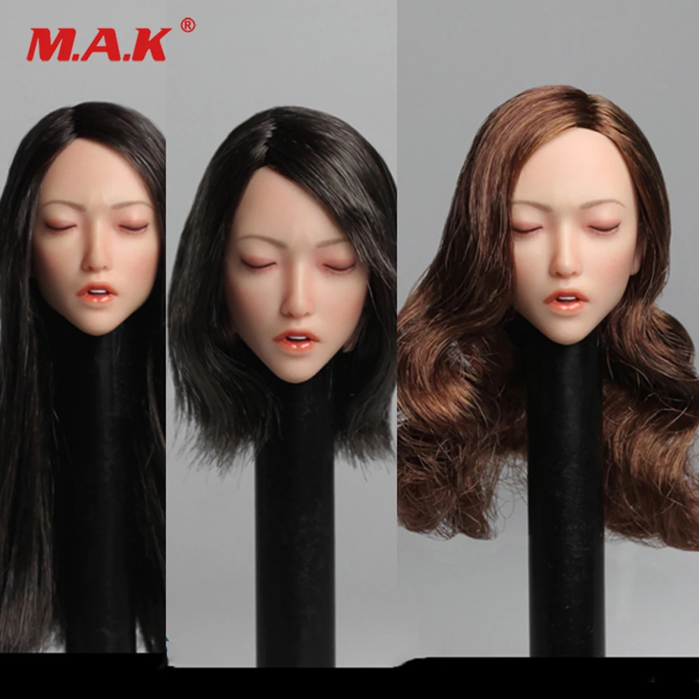 

1/6 Scale Asian Sexy beauty Head Sculpt SDH009 Closed Eyes Girl Head Carving Model Toys fit for 12inches pale phicen Steel Body