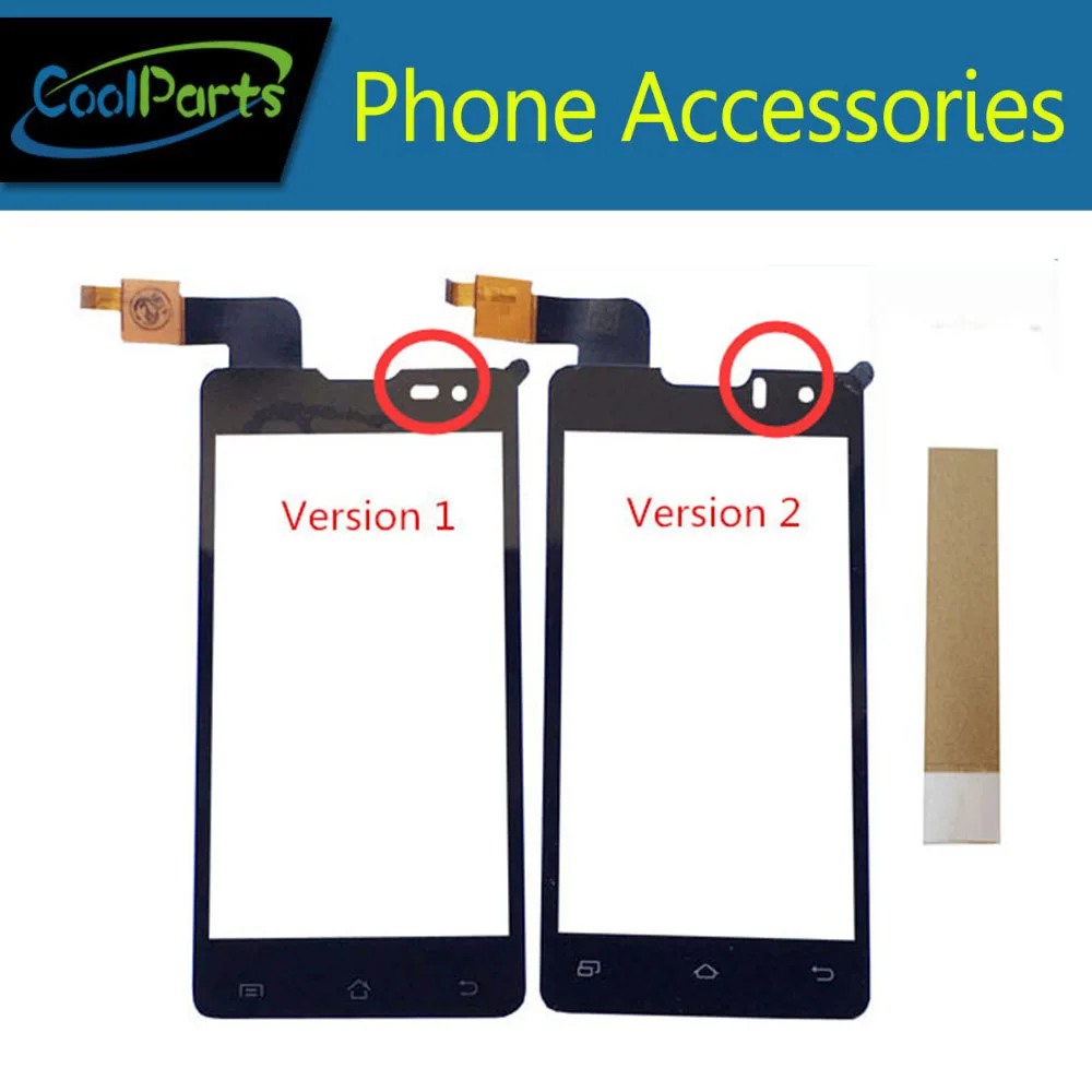 

1PC/Lot High Quality For DNS S4003 S4003 innos i6s i3 Touch Screen Digitizer Touch Panel Glass With Tape Black Color