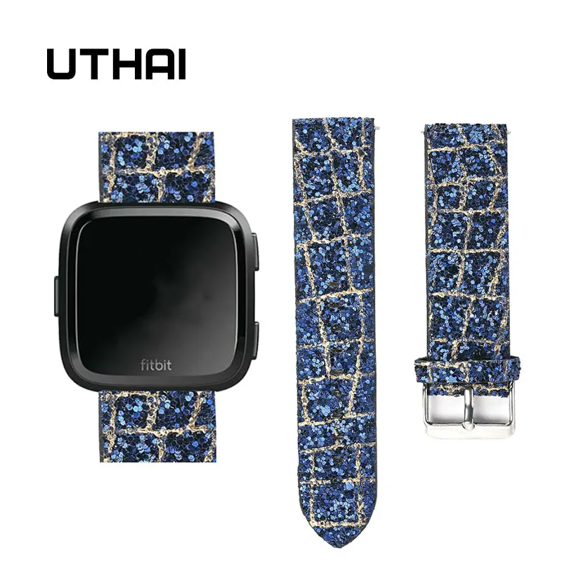 

UTHAI F03 Leather strap For fitbit blaze band replacment wristband bracelet wrist belt smartwatch Leather watchband+metal buckle