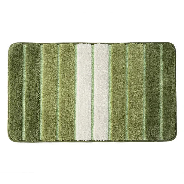 5 цветов полоска нескользящий коврик для ванной комнаты, удобные и впитывающие коврики пол ванной комнаты коврик для туалета - Цвет: Зеленый