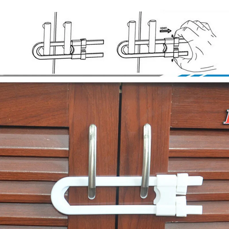 Children Protection Lock U Shape Baby Safety Prevent Child From Opening Drawer Cabinet Cupboard Door | Мать и ребенок
