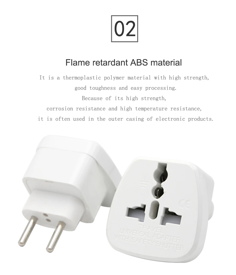 Common 250V 10A Universal US UK AU to EU AC Travel Power Plug European Charger Adapter Conversion Adaptor for Travel Home Use (6)