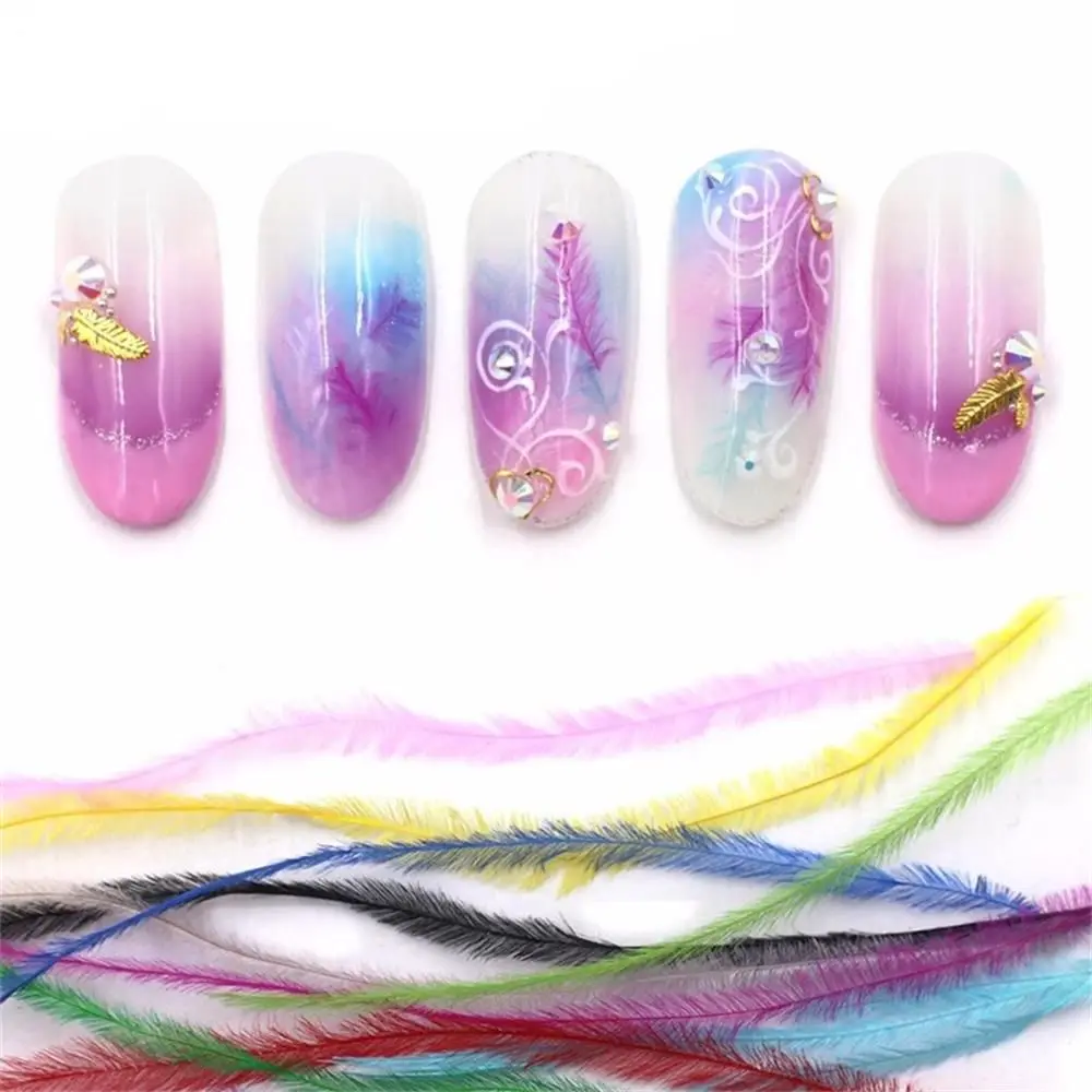 

Colorful Feather Nails Decorations 3D Manicure Nail Decals Beauty DIY Nail Art Tips DIY Manicure Decor Tools