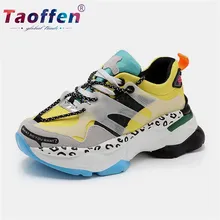 Taoffen/спортивная обувь; Женская легкая обувь; разноцветные кроссовки на плоской подошве со шнуровкой; кроссовки; обувь на платформе; Размеры 35-40