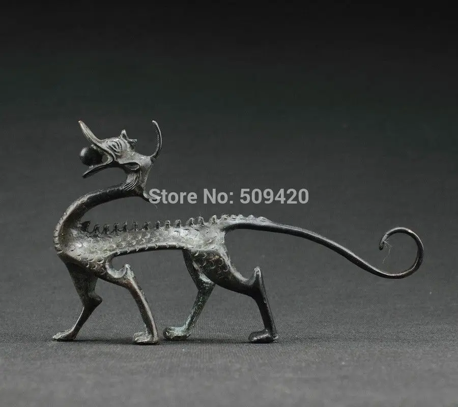 

fast ShippingEARLY COLLECTIBLES OLD DECORATED HANDWORK BRONZE CARVING DRAGON WONDERFUL STATUE