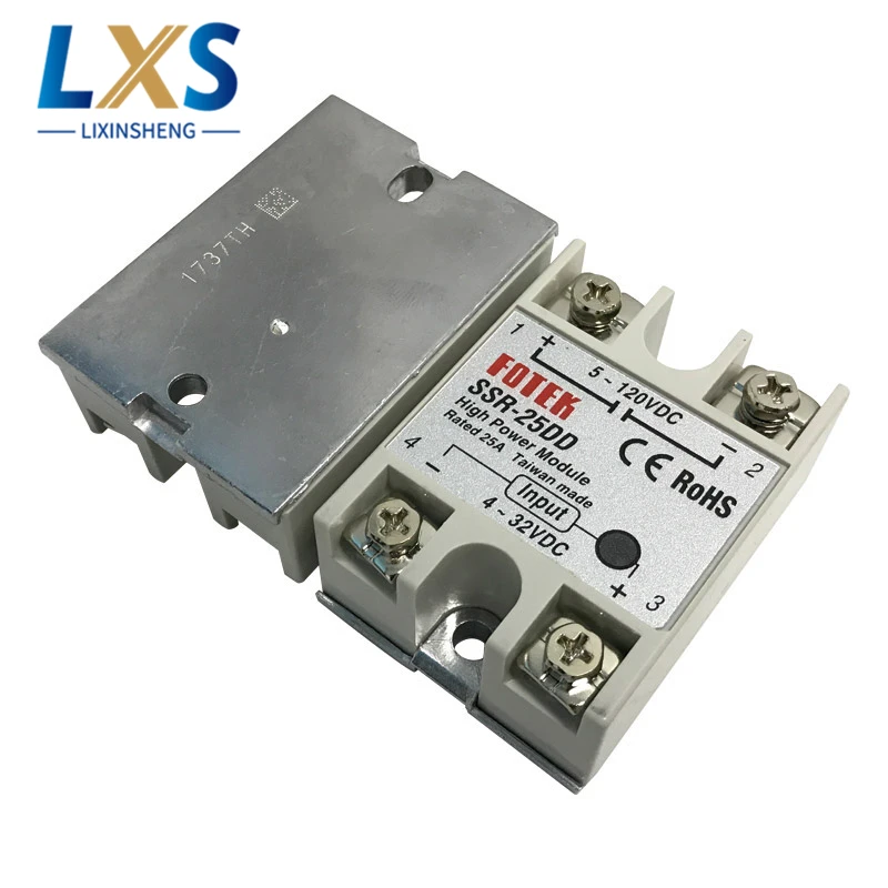 SSR25DD Single Phase DIN Rail Mount Solid State Relay 25A DC 332V/12