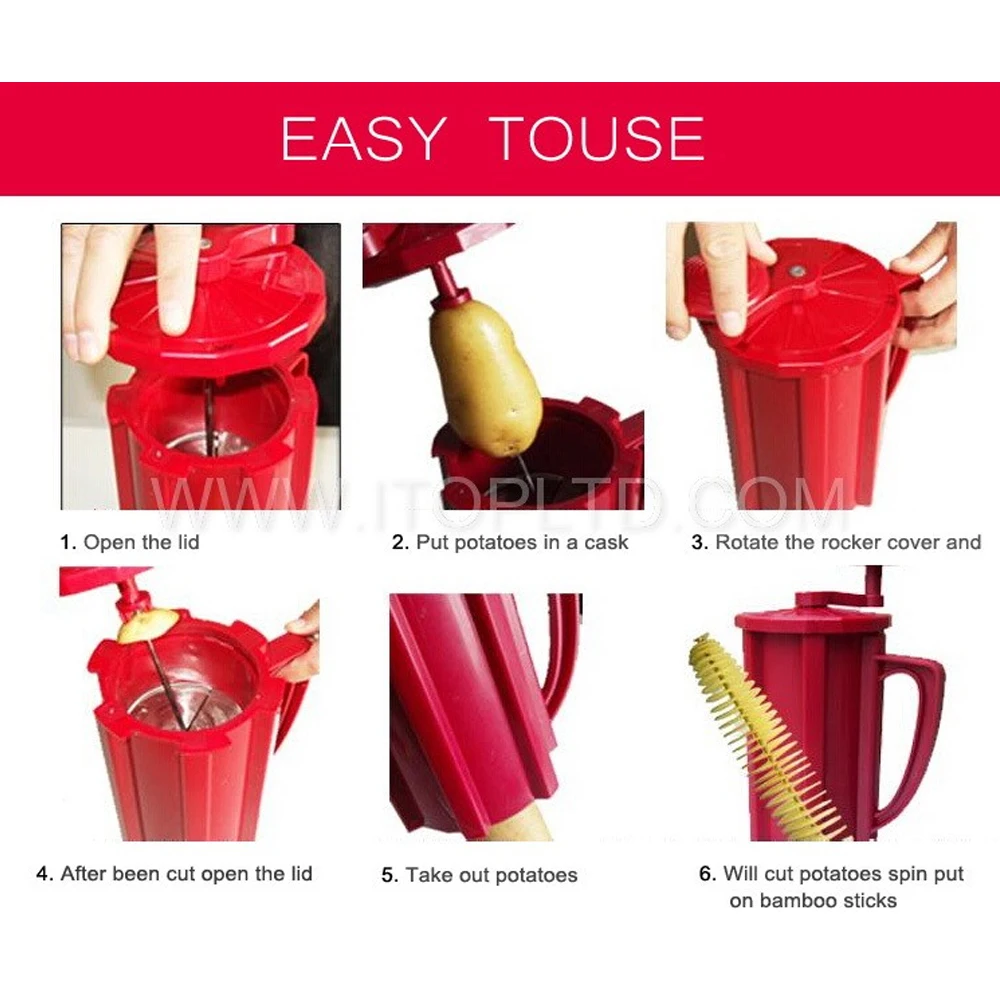 ITOP Twisted Potato Spiral Cutter,ABS Plastic Commercial Manual Tonardo