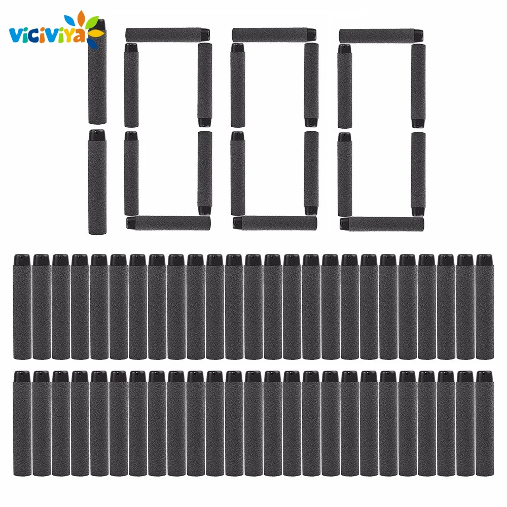 

1000pcs Black Soft Bullets Soft Darts For Nerf Toy Gun Soft Bullets Blaster Soft Hollow Hole Head Foam Bullet 7.2*1.3cm