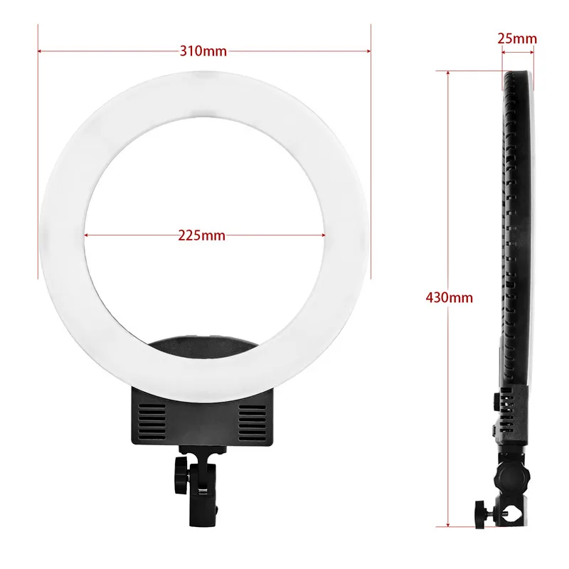 FOSOTO FT-12B фотографический светильник ing 3200-5600K 3 популярная обувь светодиодный кольцевой светильник для фотосъемки селфи кольцевая лампа для камеры телефона видео