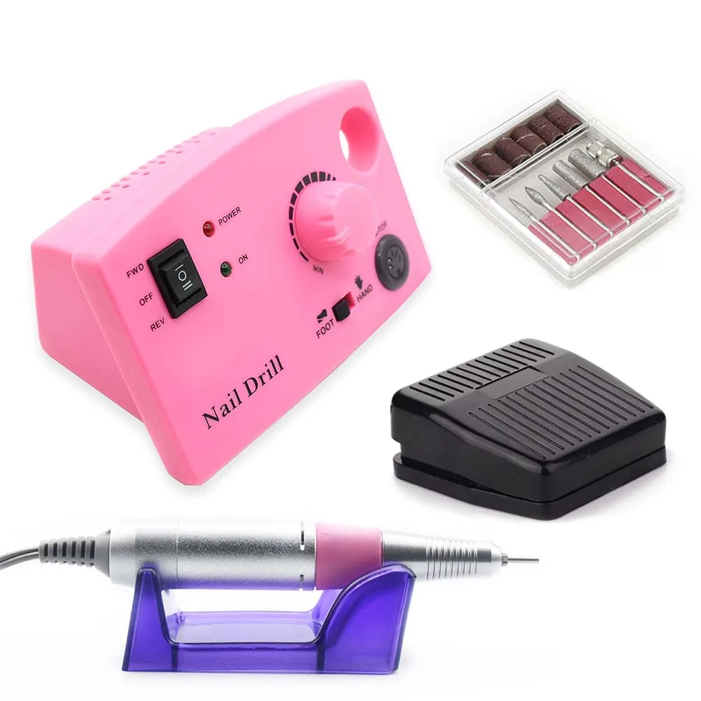 35000rpm pink Электрическая дрель для ногтей, аппарат для маникюра 35000 об/мин, наборы для маникюра и педикюра, аксессуары для ногтей, пилочка для ногтей, инструмент для маникюра - Цвет: 35000rpm pink