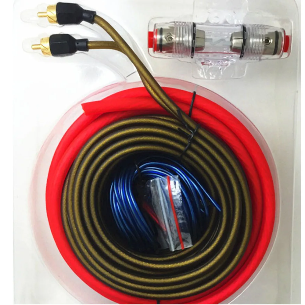 Усилитель сабвуфера проводка 10GA аудиоусилитель для автомобиля кабель питания 1500 Вт с предохранителем AGU