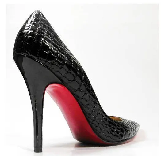 snakeskin red bottom heels