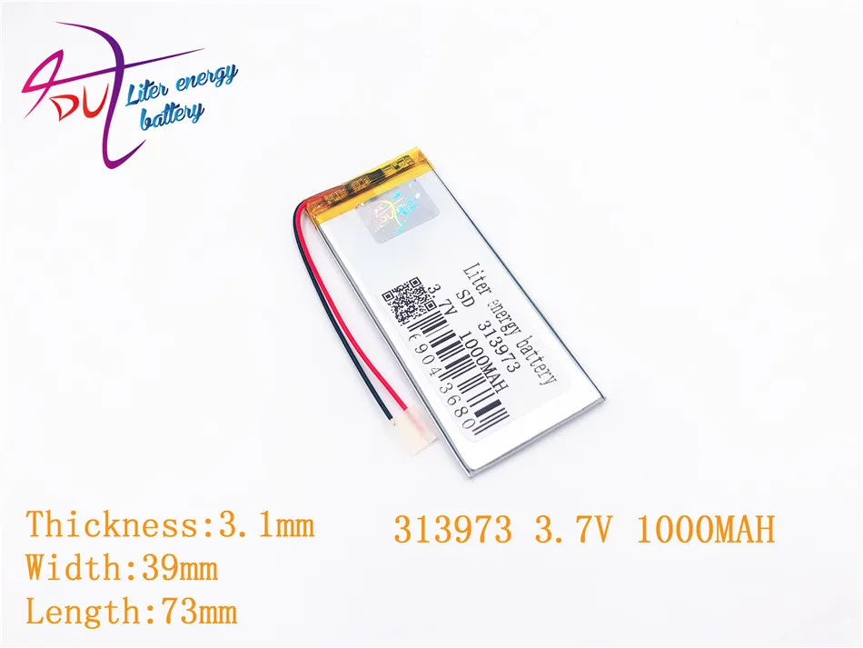 1 шт. [SD] 3,7 V 1000 мА/ч, 313973 304070 литий-полимерный литий-ионный/литий-ионная аккумуляторная батарея для игрушка, портативное зарядное устройство, gps, mp3, mp4, сотовый телефон, динамик
