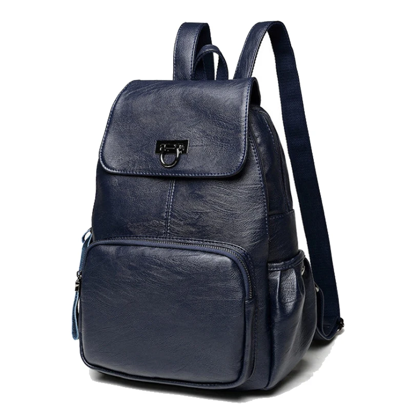 

High Quality Soft Leather Backpack Women 2018 New Fashion Casual Daily Feminine Backpacks Simple School Bags Travel Bags Bolsa