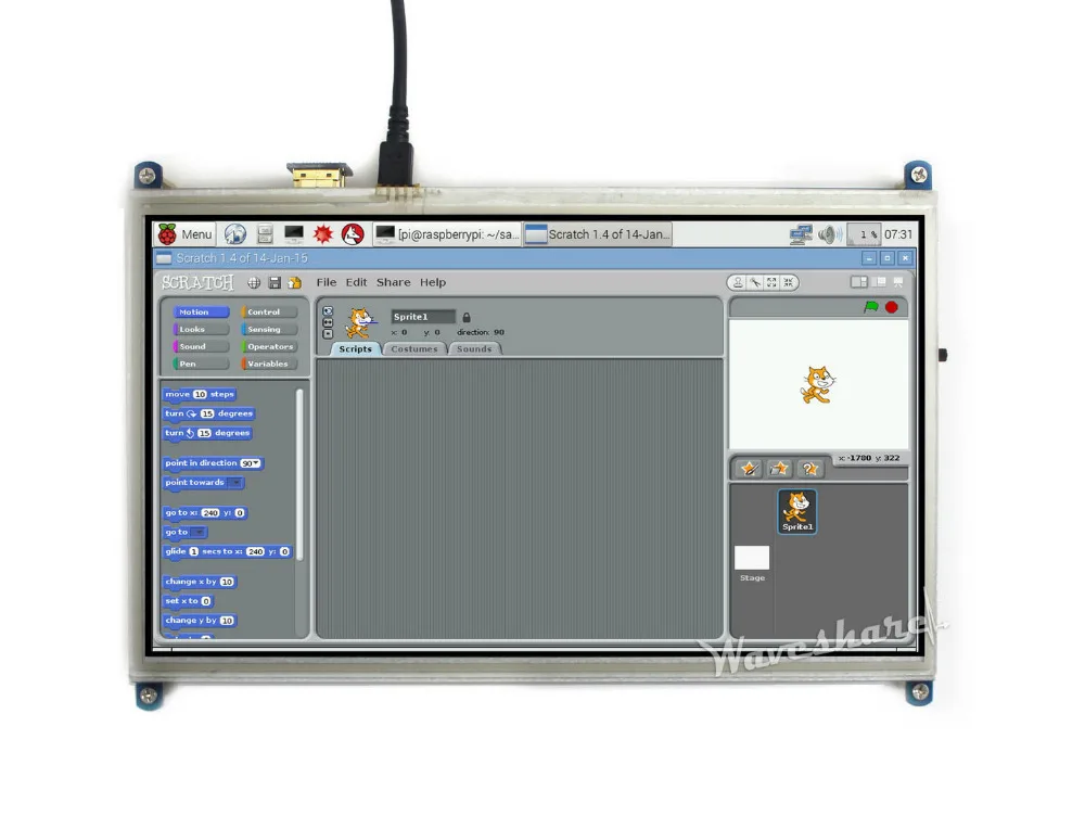 Waveshare 10 1 дюймовый HDMI LCD 1024*600 разрешение резистивный сенсорный экран для Raspberry Pi