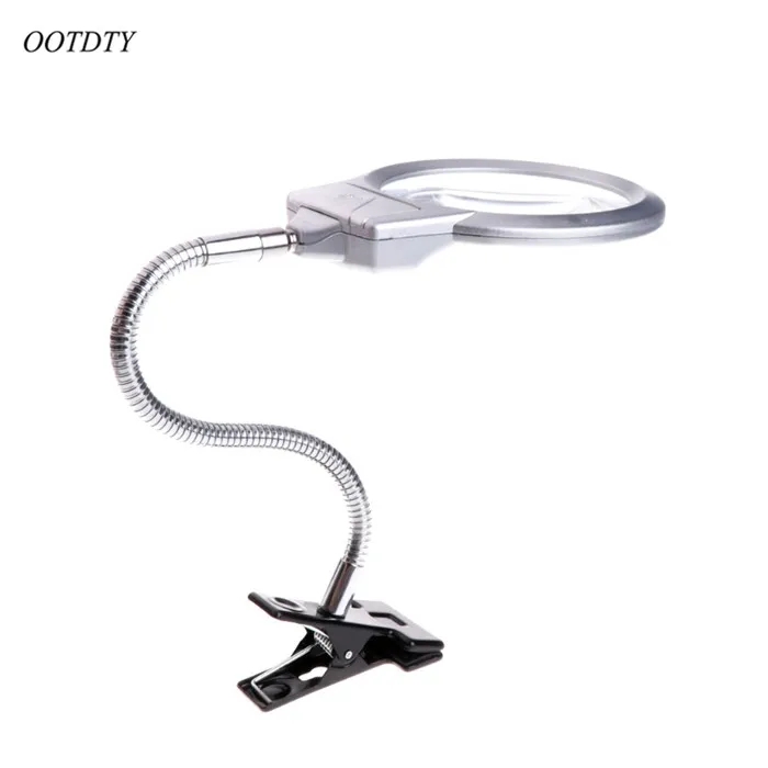 

OOTDTY 2.25X 5X Lamp Magnifier LED Magnifying Light Desk Table Repair Clamp with Hose Clip