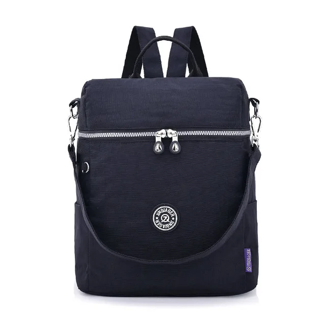 Водонепроницаемый нейлоновый женский школьный рюкзак для девочек-подростков рюкзак для ноутбука Женский Повседневный Рюкзак Дорожная школьная сумка Mochila W729 - Цвет: black