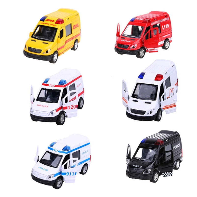 

feichao Pull Back Alloy Toy Car Office Car Ambulance Fire Fighting Model Toys Birthday Xmas Gift For Kids Cars Toys