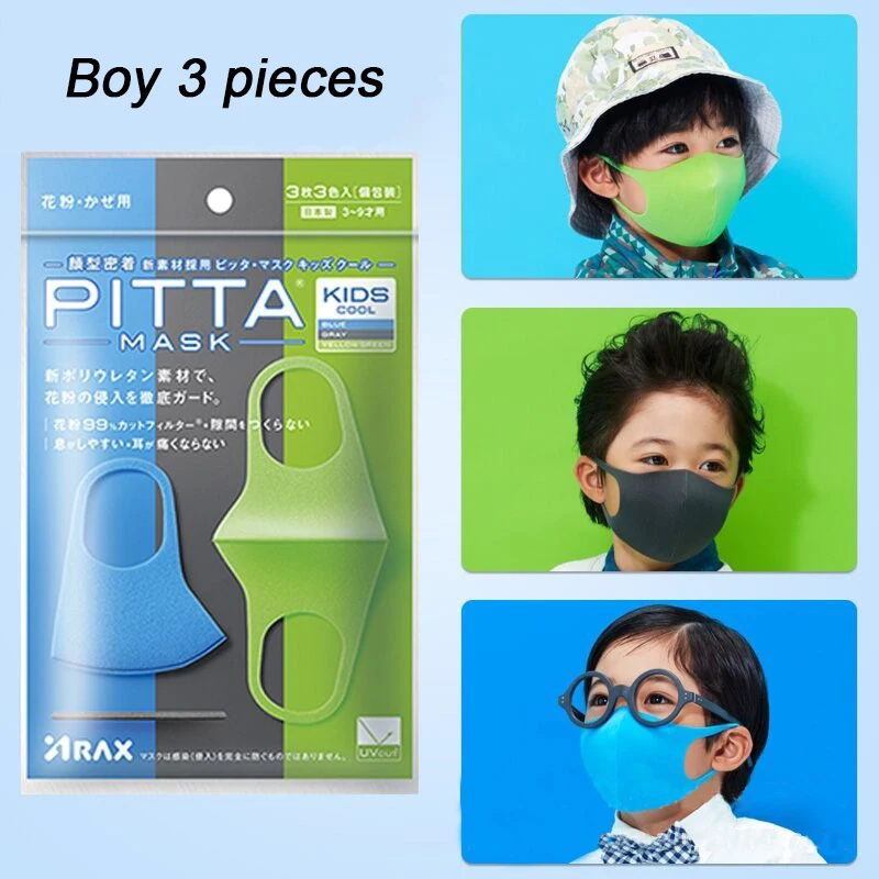 OPHAX 1 шт. черный, белый цвет рот маска моющиеся хлопок защитное, против пыли многоразовые унисекс - Цвет: Boy 3pcs