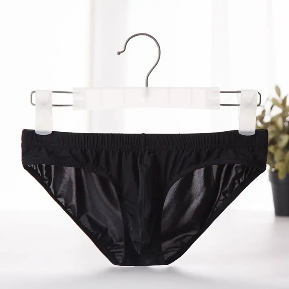 1PC 100 Pure Silk Men's Sexy Transparent Underwear Briefs L XL 2XL