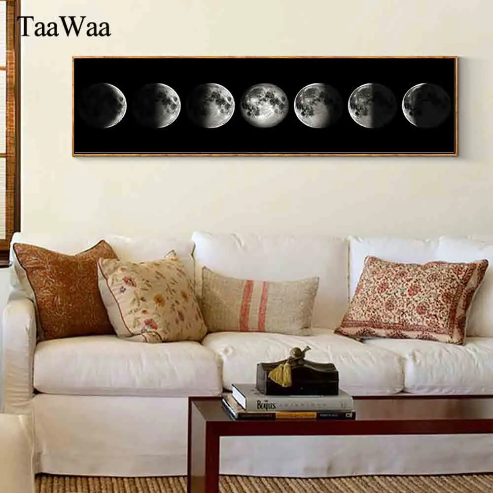 TAAWAA Скандинавское минималистичное искусство Затмение Луны Холст плакат и принты картина Вселенная Настенная картина для декора гостиной