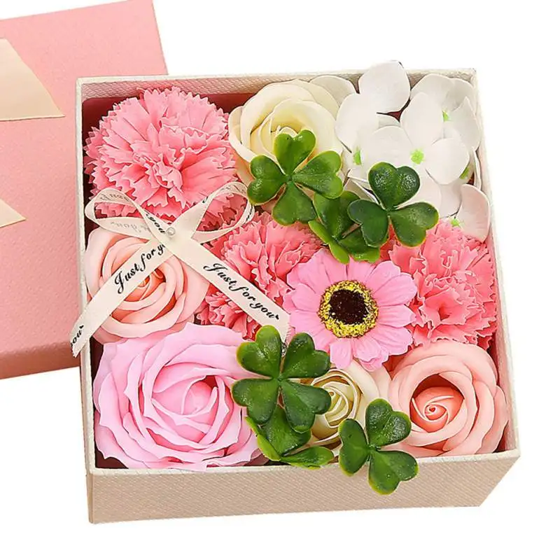 Мыло лампа "Цветы" искусственный цветок ручной работы коробка День Святого Валентина День учителя подарок домашний сад праздничный