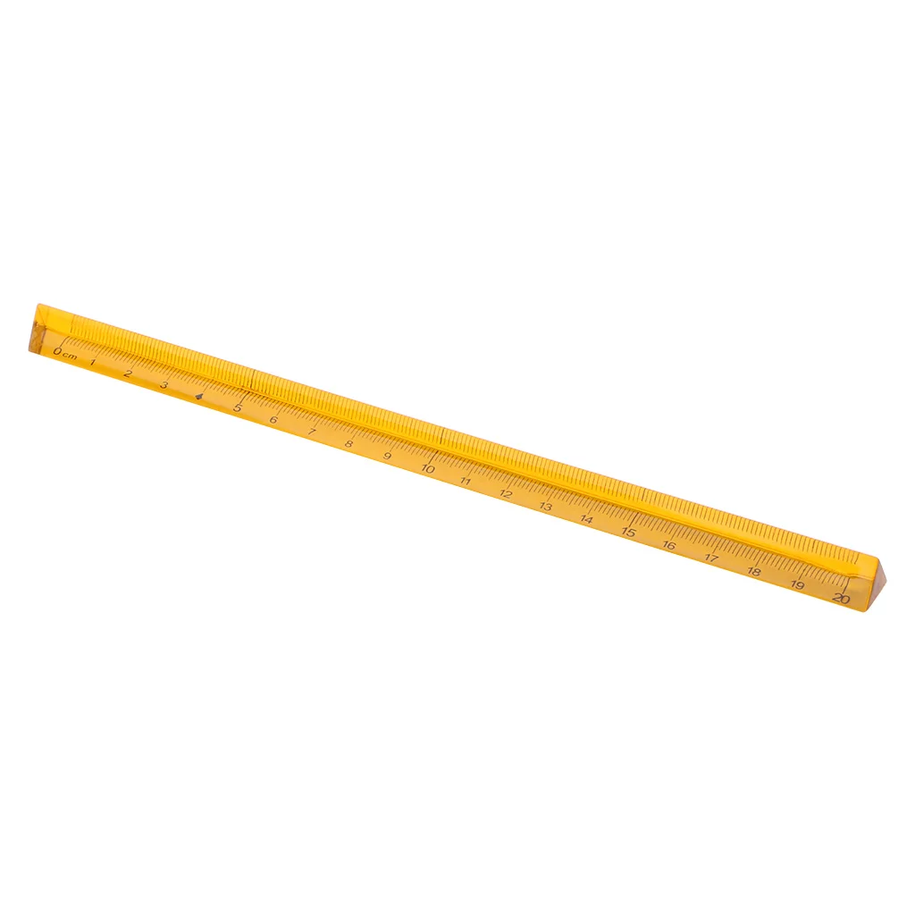 

20cm Transparent Crystal Triangular Ruler Measuring Scale Tools for School Students Gift for Kids
