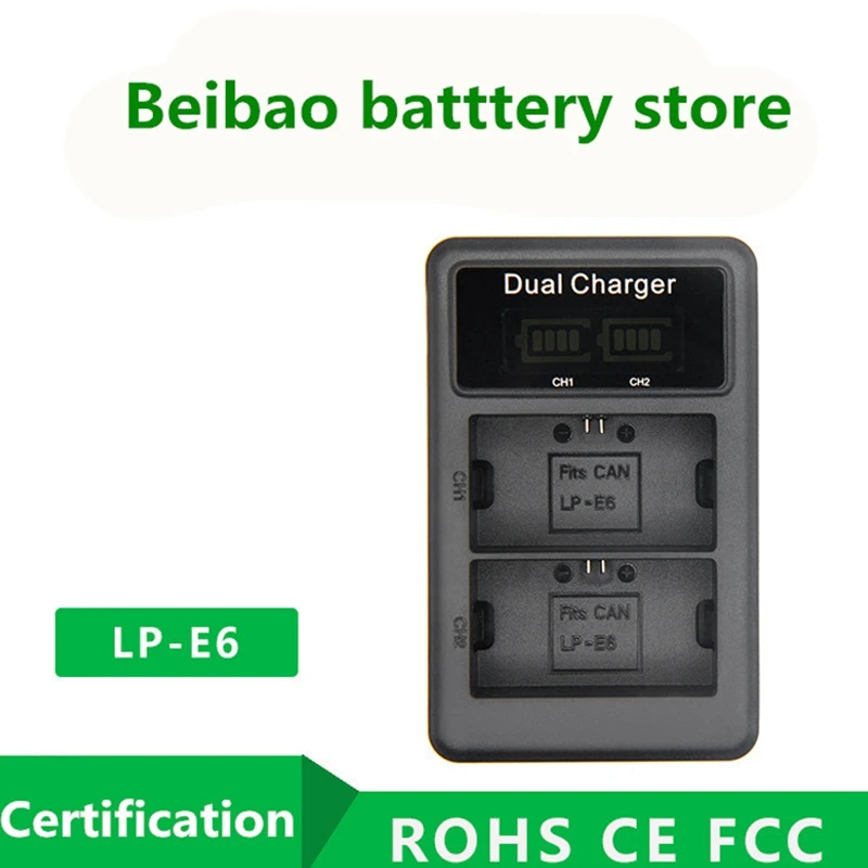 ЖК-дисплей двойной Usb зарядное устройство для Lp-E6 Lp E6 Lpe6 камера батарея для Canon 5D Mark Ii Iii 7D 60D Eos 6D 70D 80D