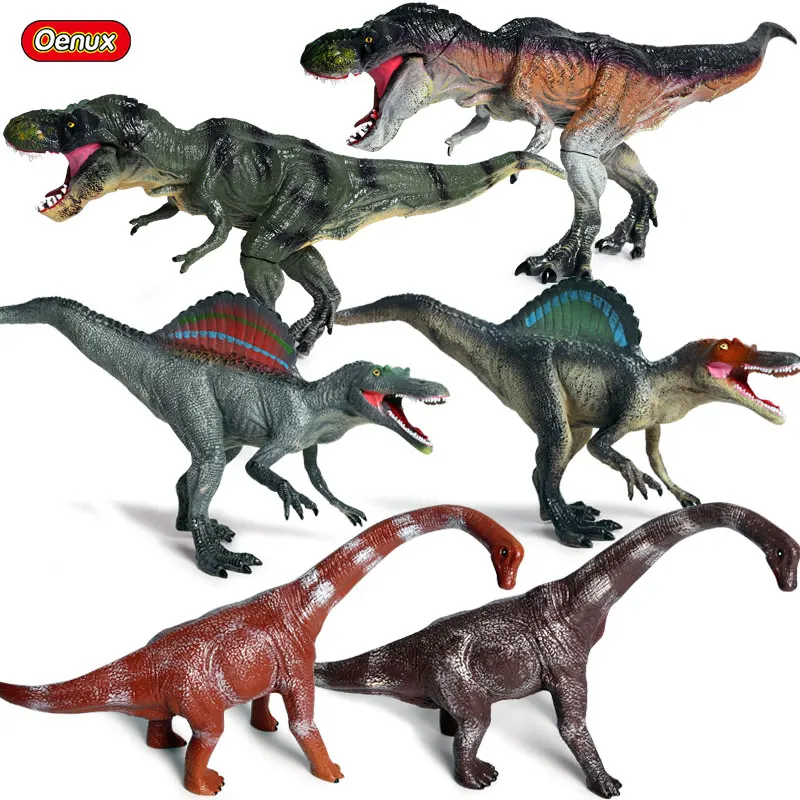 Oenux Newest Jurassic Tyrannosaurus Spinosaurus T-Rex Dinossauro World Model Savage Dinosaurs Animals Action Figure Toy For Kid oenux prehistoric jurassic tyrannosaurus rex spinosaurus t rex dinossauro world model savage dinosaurs action figure toy for kid