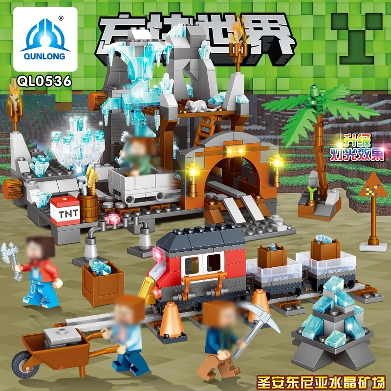 

Qunlong 718pcs MY World Building Blocks DIY Forest House Bricks Blocks Enlighten Toys For Kids Compatible Legos Minecraft City