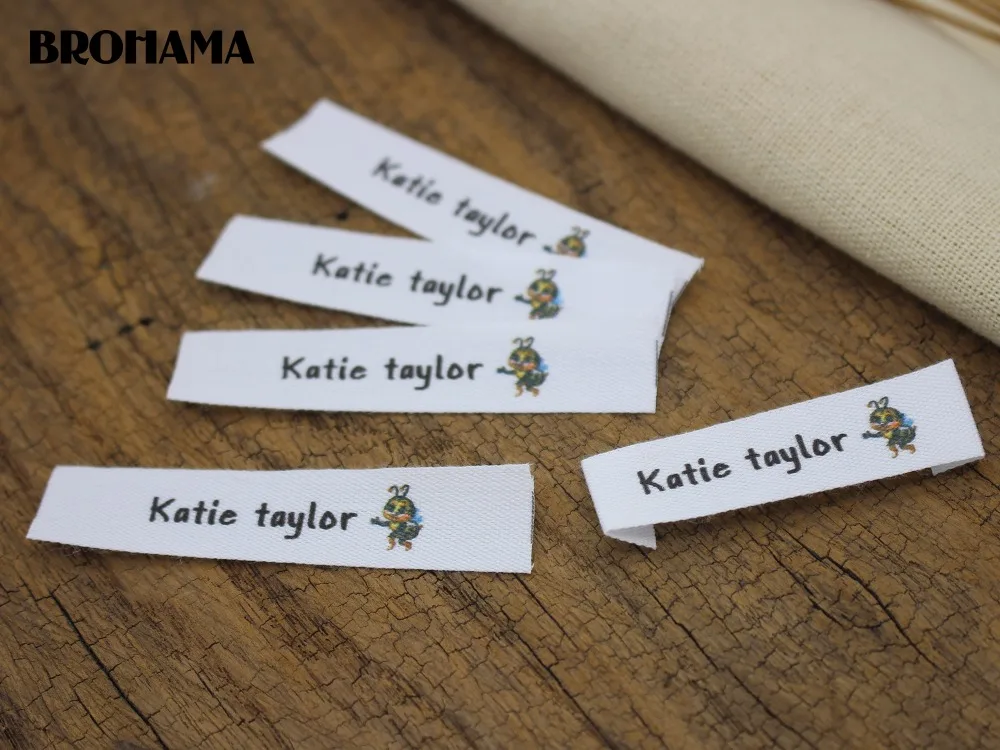 Custom Flat folding Tags / brand labels, Sewing Labels, Custom Clothing Tags, Name Tags, Wewing ...
