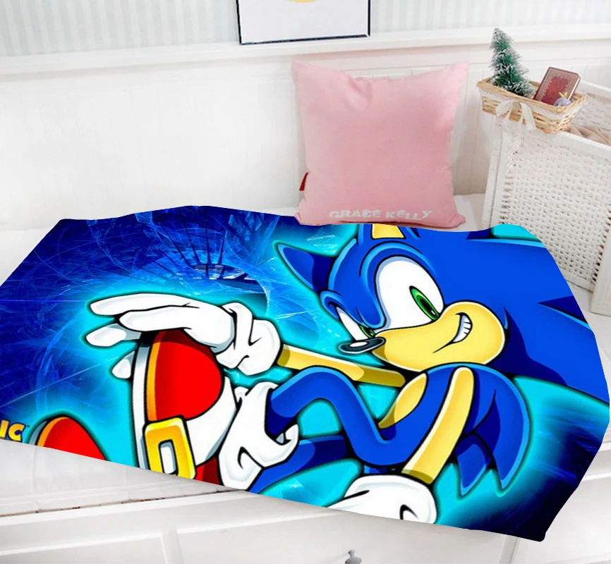 Рождественский подарок Sonic The Hedgehog 95x55 см мини однослойное Фланелевое детское
