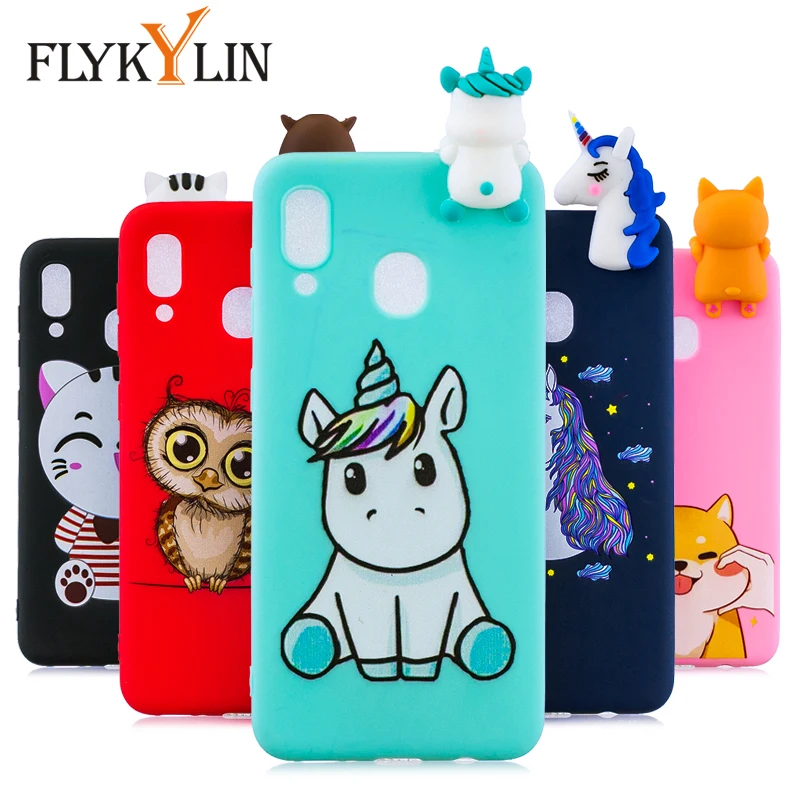 

FLYKYLIN 3D Doll Toys Case For Samsung Galaxy A50 A30 Cases For Samsung M10 M20 Coque Soft TPU Silicone Cartoon Phone Back Cover