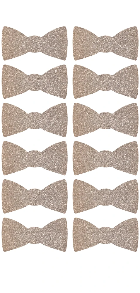 

3.8x1.9cm Bow tie Rose gold glitter sparkly sticker label