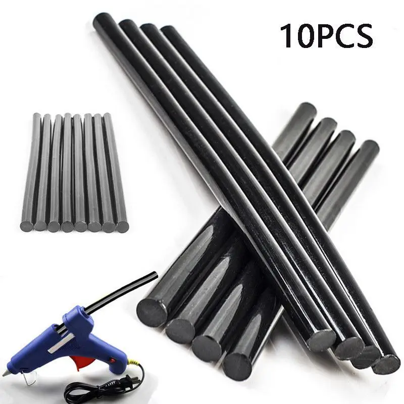 10 Pcs/Set Black Glue Stick Car Body Paintless Dent Repair Hail Removal Tool Hot Melt Glue Sticks 7mm x 270mm