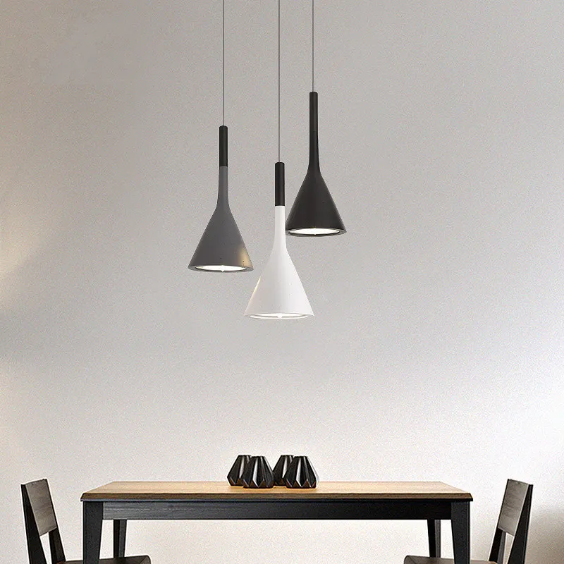

modern simple bedroom bedside restaurant small chandelier personality bar table black and white combination lamp