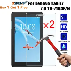 XSKEMP 2 шт./лот натуральная Премиум закаленное Стекло для lenovo Tab E7 7,0 TB-7104F/N 9 H твердость ЖК-дисплей Экран протектор Защитная пленка