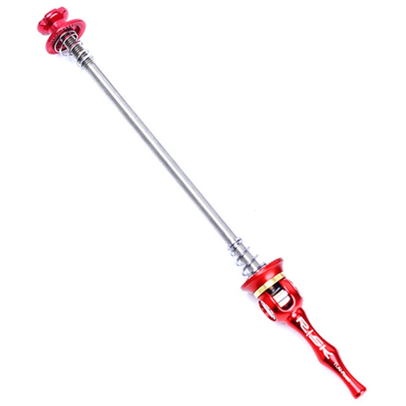 cheap RISK 1 pair Mountain Bike Road Bicycle QR Skewer with Titanium Shaft Rod Axis, Aluminum Alloy Quick Release Skewer for MTB Hum