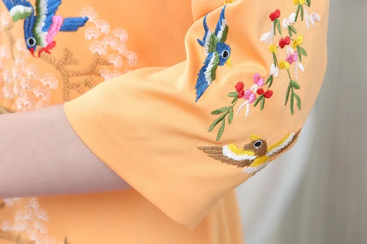 Традиционный китайский стиль вышивка Cheongsam qipao платье