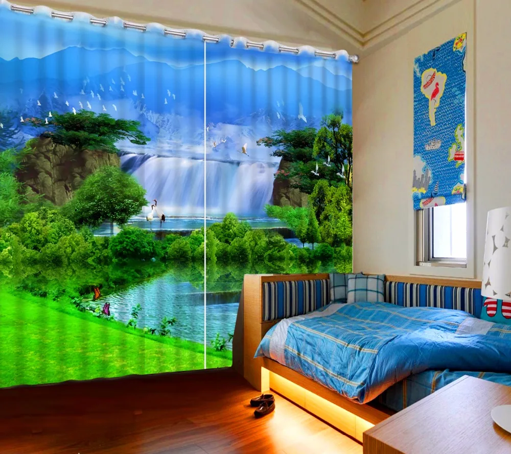 

NoEnName_Null 3d curtains for Living room window treatments modern Beding room high-precision shade 3d curtains home CL-DLM721