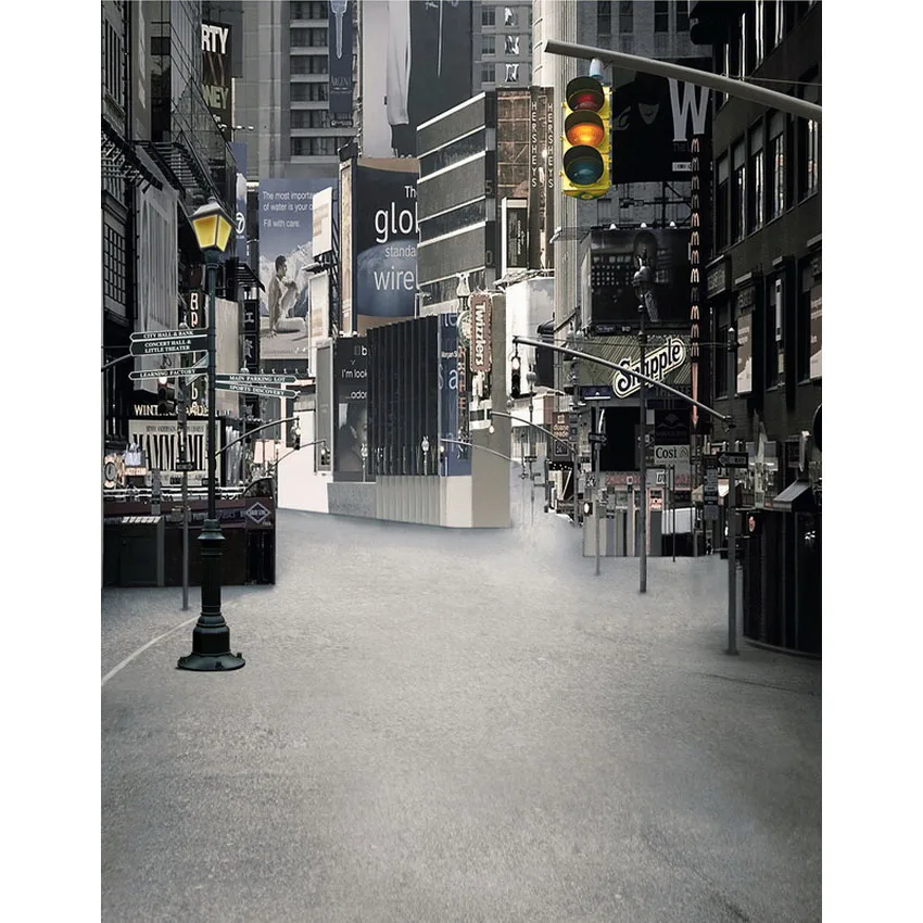 

Old photo city street photography backdrops lamp post vinyl photo background for photo studio props photophone S-2235