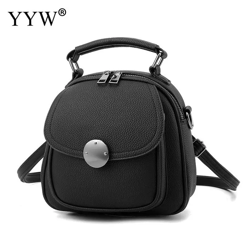 

Fashion Solid Color PU Leather Backpack Female Gray Mini Backpacks for Adolescent Girls Women Pink Casual Tote Bags 7 Colors